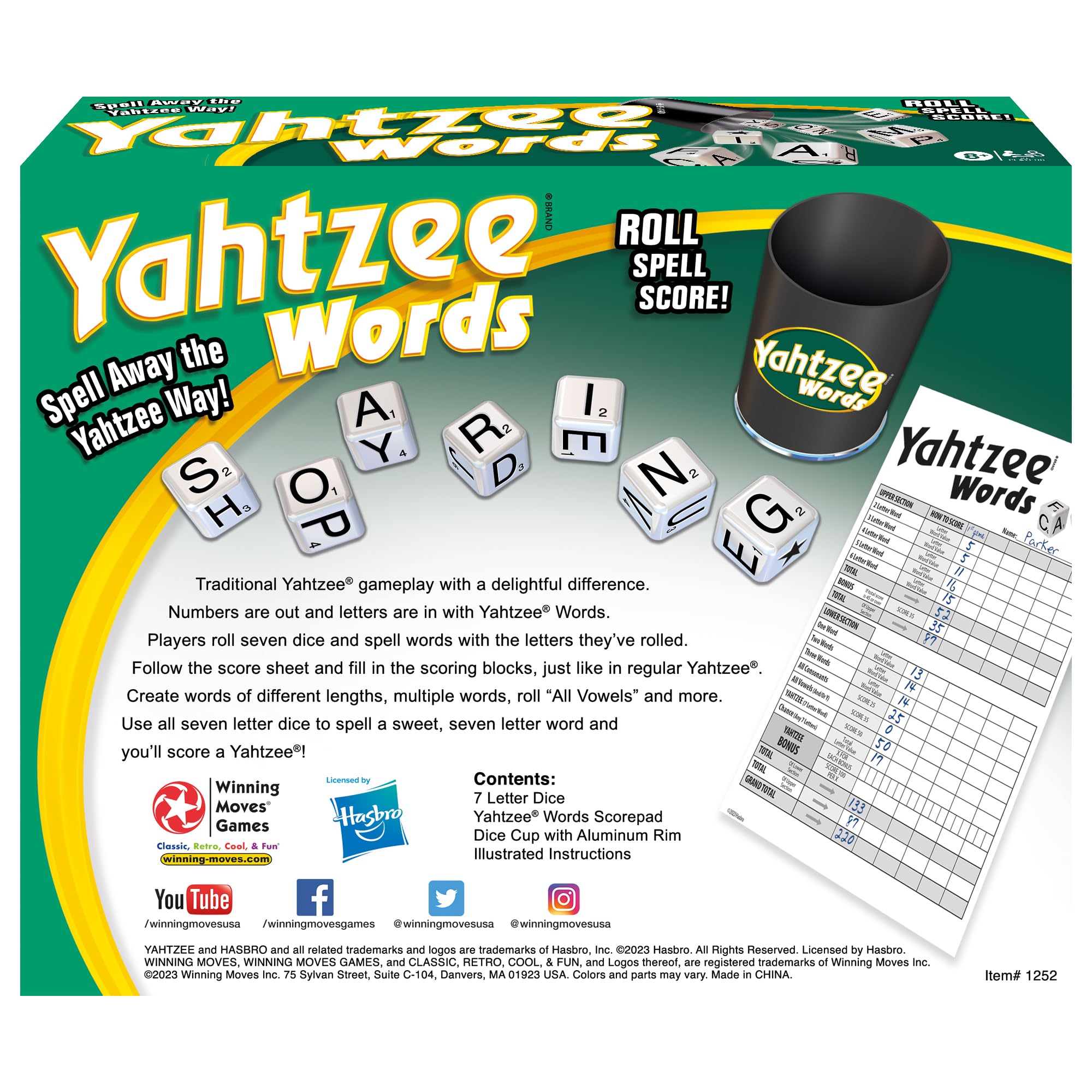 Winning Moves Games Yahtzee® Words Game | Ages 8+ | 2 or More Players (1252)