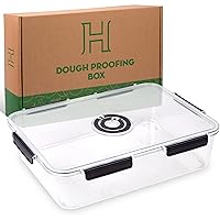 Pizza Dough Proofing Box, 14 x 10-Inch, Pizza Dough Container, Fits 6 Huge Dough Balls, Household Pizza Dough Tray With Convenient Clock, Stackable Dough Container
