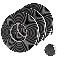 59Ft Foam Tapes Self Adhesive Foam Seal Strips 1/4In x 1/8In x 19.7Ft Each Roll Weatherstrips High Resilience Weather Stripping Door Foam Seals for Door Soundproofing, Window Insulation (3R, Black)