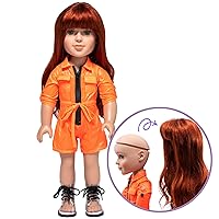 Fashion Doll Robyn w/Red Interchangeable Removable Synthetic Wig to Style - Fashionista Model Figure for Kids 8+ Years - 18