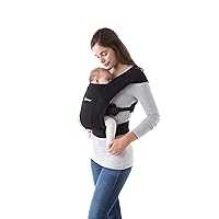 Ergobaby Embrace Cozy Newborn Baby Wrap Carrier (7-25 Pounds), Ponte Knit, Pure Black