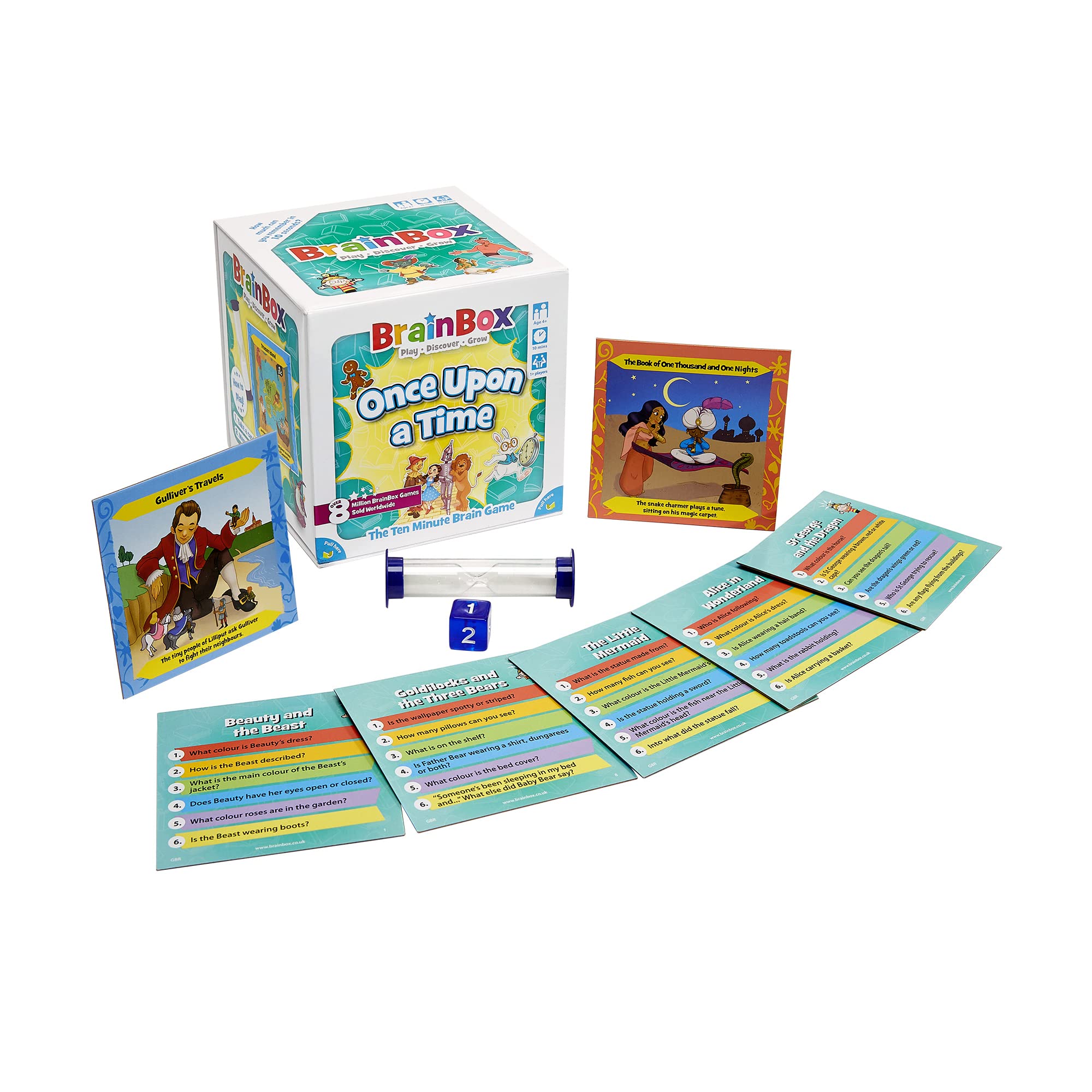 BrainBox Once Upon a Time Card Game | Trivia Game | Fun Game for Family Game Night | Memory Game for Kids and Adults | Ages 8+ | 1+ Players | Average Playtime 10 Minutes | Made by Green Board Games