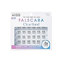 KISS Falscara Multipack, False Eyelashes, Lash Clusters, Faux Mink Wisps', 12mm-14mm-16mm, Includes 24 Wisps, Contact Lens Friendly, Easy to Apply, Reusable Strip Lashes