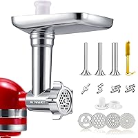 Stainless Steel Meat Grinder Attachments for KitchenAid Mixers, Meat Grinder, Sausage Stuffer, Perfect Grinder Attachment for KitchenAid, Dishwasher Safe(Machine/Mixer Not Included)