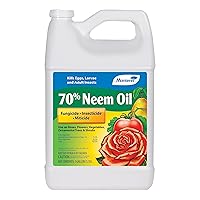 Monterey 70% Neem Oil - Organic Gardening Fungicide, Insecticide, Miticide - Kills Eggs, Larvae, and Adult Insects - 1 Gallon - Apply Using a Sprayer