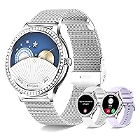 Iaret Smart Watches for Women (Answer/Make Call), Smartwatch for Android Phones iPhone, 1.32'' Waterproof Smart Watches with AI Voice Heart Rate Blood Oxygen Sleep Monitor, Gifts for Women, Silver