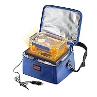 VEVOR Portable Oven, 12V Car Food Warmer, 2QT 55W Portable Mini Personal Microwave, Electric Heated Lunch Box for Camping, Travel, Compatible with Glass, Ceramic, Foil Containers (Blue)