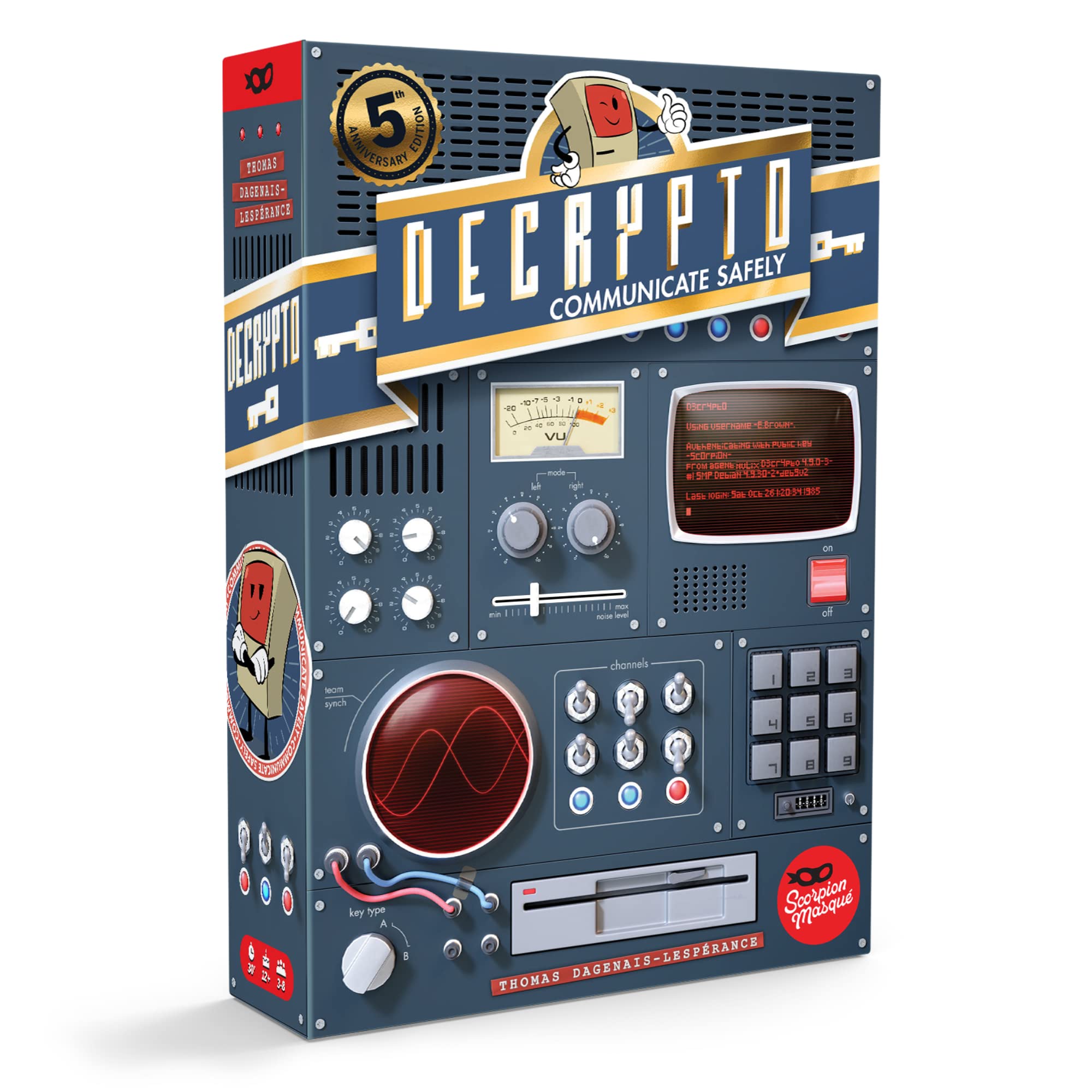 Scorpion Masqué Decrypto: 5th Anniversary Edition | Deduction Party Game | Ages 12+ | 3 to 8 Players | 15 Minutes