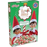 Kellogg's The Elf on the Shelf Breakfast Cereal, Christmas Snacks, Sugar Cookie with Marshmallows, 8.1oz Box (1 Box)