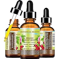 ORGANIC ROSEHIP SEED OIL Pure For Face, Skin, Hair and Body. Anti-Aging Moisturizer Facial Oil 0.5 Fl oz 15 ml by Botanical Beauty