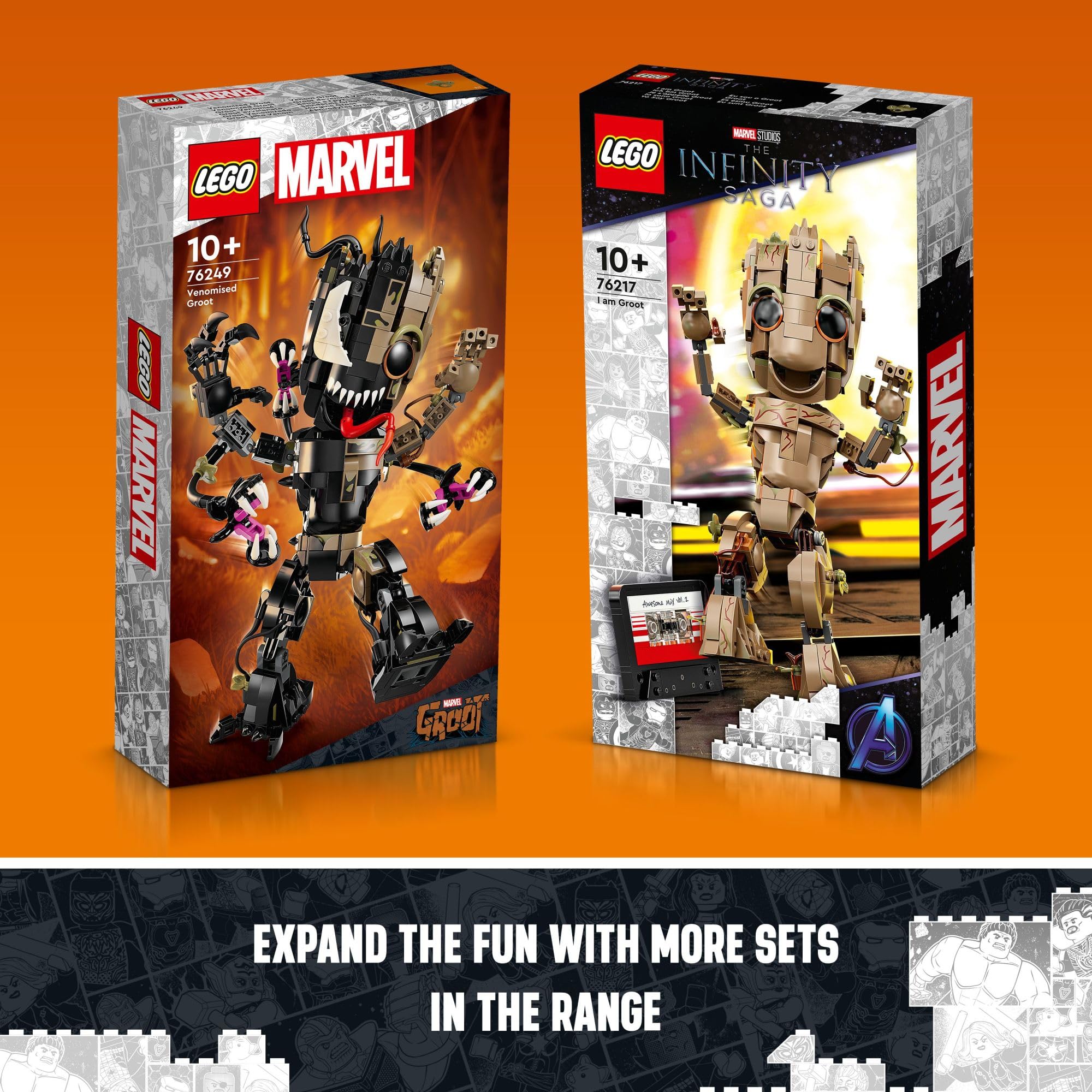 LEGO Marvel Venomized Groot 76249 Transformable Marvel Toy for Play and Display, Buildable Marvel Action Figure for Fans of the Guardians of the Galaxy Movie, Marvel Birthday Gift for 10 Year Old Kids