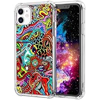 CARLOCA Compatible with iPhone 11 Pro Case,Colorful Trippy 16 Pattern Clear with Design Transparent Plastic iPhone 11 Pro Case TPU Bumper Protective for iPhone 11 Pro