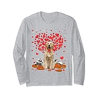 Golden Retriever Dog Heart Valentines Day Dog Dad Dog Mom Long Sleeve T-Shirt