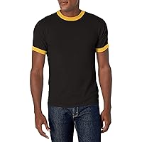 Augusta Sportswear Medium Ringer Tee Shirt, Black/Gold