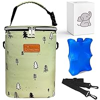 Breastmilk Storage Bag - Insulated Lunch Bag - Cooler Bag - Baby Bottle Bag - Daycare Bag - Travel Breast Milk Cooler Tote - Cooler Lunch Box - Six 4 Oz. or Four 9 Oz. Bottles - Green
