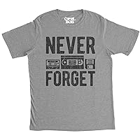 Mens Never Forget T Shirt Funny Retro Technology Graphic Novelty Tee for Guys