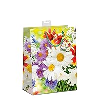 Premium Gift Bags Pack of 6 Elegant Gift Bags Size: Large (26 x 32 x 12 cm) Paper Gift Bag with Coloured Cord and Name Card Scorpio Paper Motif Summer Flowers