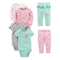 Simple Joys by Carter's baby-girls 6-piece Bodysuits (Short and Long Sleeve) and Pants Set