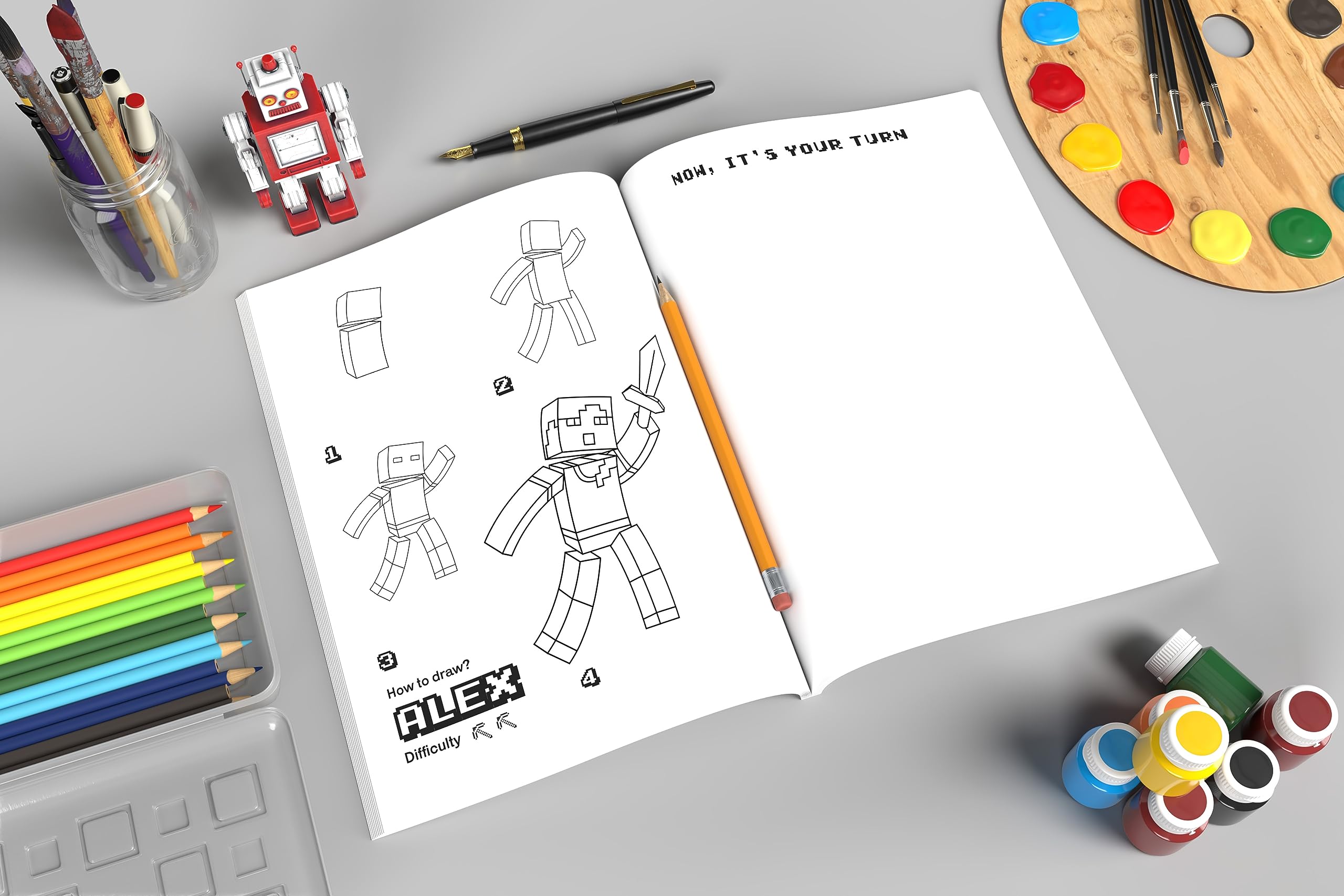 How To Draw for Minecrafter: Crafting Creativity A Step-by-Step Guide to Drawing for Minecrafter Enthusiasts (Unofficial Minecraft Activity Book for Kids)
