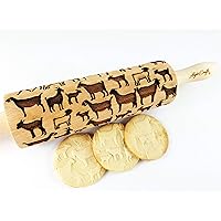 GOAT EMBOSSING ROLLING PIN LASER ENGRAVED ROLLING PIN WITH GOAT PATTERN FOR HOMEMADE COOKIES