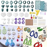 Yofuly Polymer Clay Cutters, 174 Pcs Mini Clay Cutters for Earrings Making, Polymer Clay Cutter Tools with Flower Polymer Clay Molds and Jewelry Accessories, Clay Cutters for Polymer Clay Jewelry