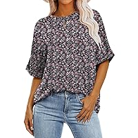 ANRABESS Women's Oversized T Shirts Short Sleeve Crewneck Summer Tops Casual Loose Basic Tee Shirts 2024 Trendy Clothes
