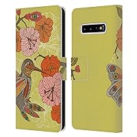 Head Case Designs Officially Licensed Valentina Hummingbird Flower Birds Leather Book Wallet Case Cover Compatible with Samsung Galaxy S10+ / S10 Plus