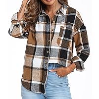 QIXING Womens 2024 Corduroy Button Down Shirt Casual Oversized Long Sleeve Blouses Tops