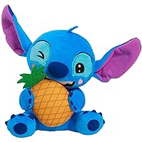 Disney Stitch Small Plush Stitch and Pineapple, Stuffed Animal, Blue, Alien