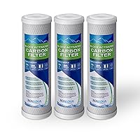Block Activated Carbon Coconut Shell Water Filter Cartridge 5 Micron for RO & Standard 10” Housing WELL-MATCHED with WFPFC8002, WFPFC9001, WHCF-WHWC, WHEF-WHWC, FXWTC, SCWH-5 (3 Pack)
