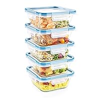 Piece Total Solution Glass Food Storage Containers Set with Plastic Lids, 10 PC