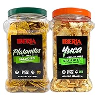 Iberia Yuca/Cassava Chips, 8.8 oz + Saladito Plantain Chips, 20 oz