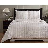 Better Trends Bed Comforter Twin, Anglique Comforter Collection in Peach - 100% Cotton Comforter, Uniquely Luxurious, Soft Plush Bed Set, Machine Washable & Tumble Dry
