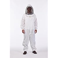 SUIT12_LARGE (TM) Beekeeping Suit with Veil, White