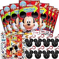 Disney Mickey Mouse Party Favor Bundle for Kids - 8 Play Packs with Mini Coloring Books, Stickers for Boys’ Birthday Party Supplies