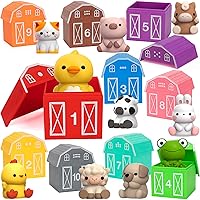 Learning Toys for 1,2,3 Year Old, 20 Pcs Farm Animals Toy, Counting Skill, Color Matching, Fine Motor Game, Christmas Birthday Easter Educational Gift for Baby Toddler Boys Girls Age 12-18 Months