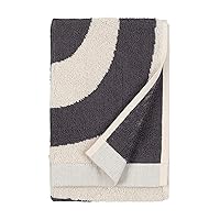 MARIMEKKO Melooni Terry Cotton Guest Towel (Charcoal) – Natural Forms Patterned Guest Towels – 20 in x 12 in