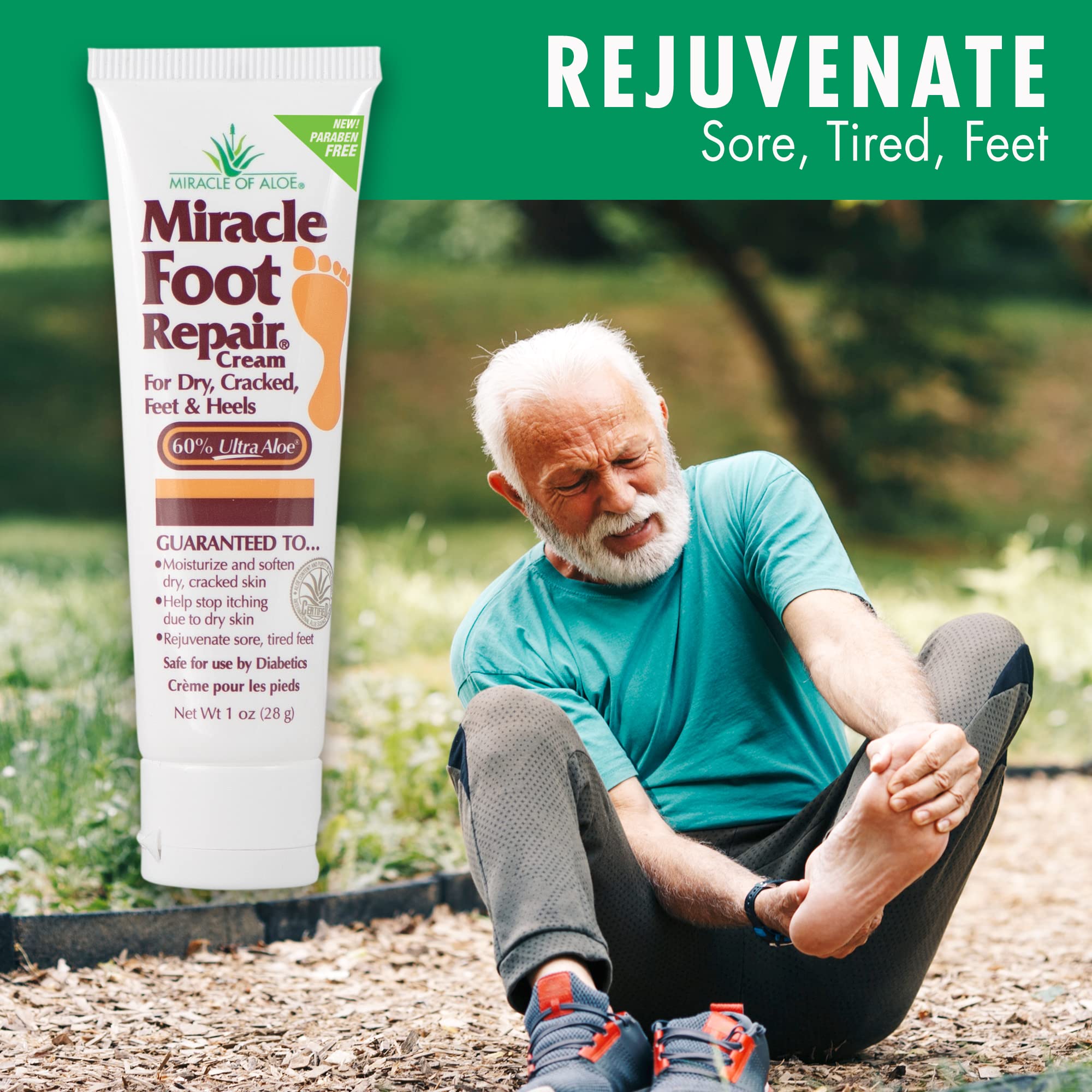 Miracle Foot Repair Cream | 1 Ounce Tube (3) | Fast Relief for Dry, Cracked, Itchy Feet and Heels | Moisturizes | Softens | Restores Comfort | Stops Nasty Odor | Diabetic-Safe