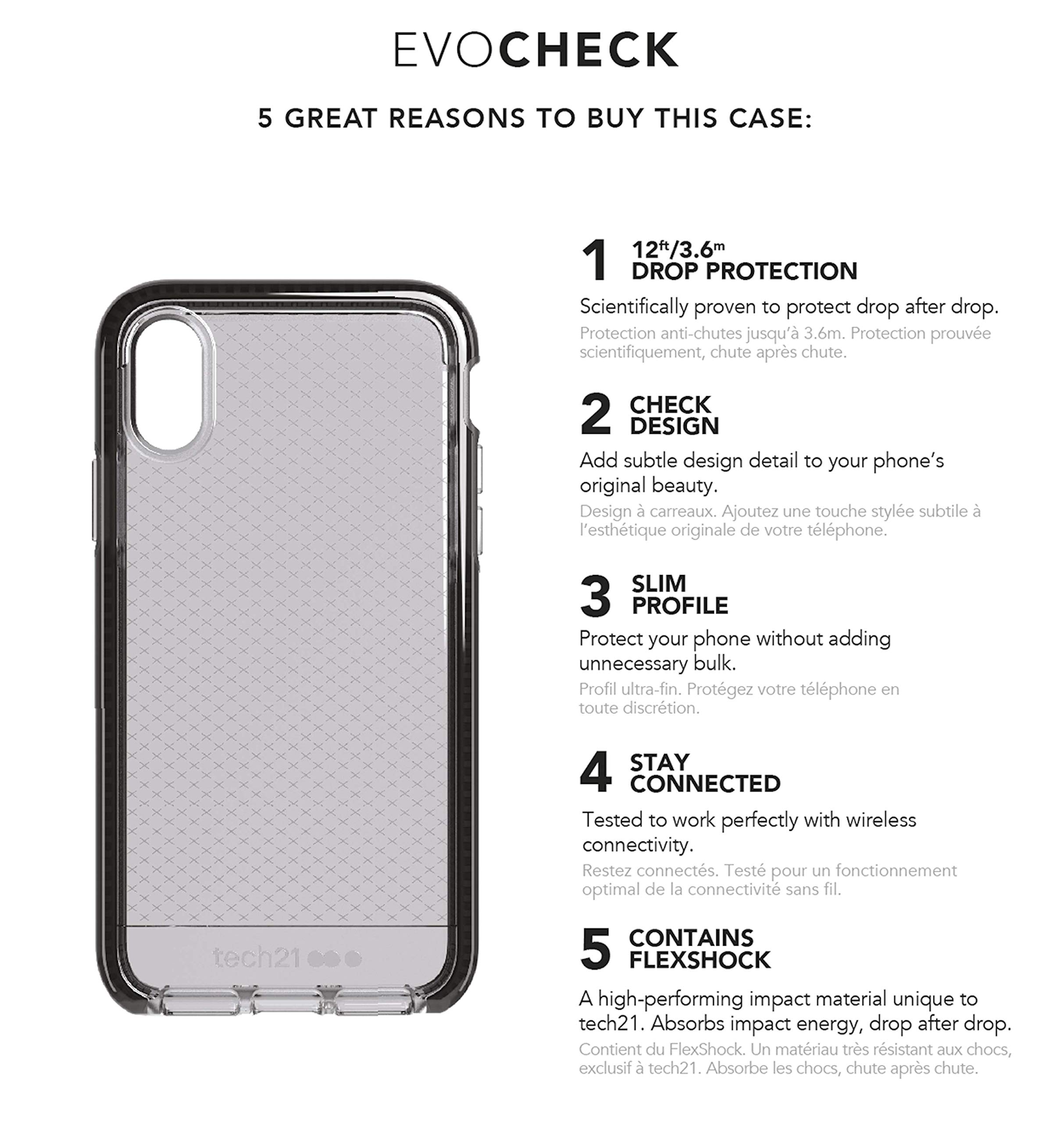 tech21 - Evo Check Case for Apple iPhone Xs - Smokey/Black