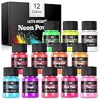 LET'S RESIN Neon Pigment Powder,12Colors Fluorescent Powder,10g/Bottle of Mica Powder for Epoxy Resin,Nail,Tumblers,Soap Making,Slime & Candle,painting, and DIY Crafts
