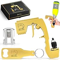 Champagne Gun Shooter - 3-in-1 Beer Gun Set with Champagne Stopper and Bottle Opener Keychain, Fun Alcohol Gun Shooter for Bars, Bachelor Party, Wedding, Christmas, Birthday, Festivals