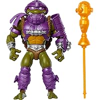Masters of the Universe Origins Turtles of Grayskull Donatello Action Figure Toy, 16 Articulations, TMNT & MOTU Crossover with Accessories