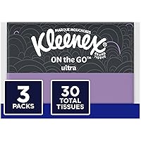 Kleenex Facial Tissues, On-The-Go Slim Pack, Travel Size, 10 Count (Pack of 3)