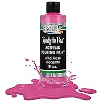 Pouring Masters Wild Rose Magenta Acrylic Ready to Pour Pouring Paint – Premium 8-Ounce Pre-Mixed Water-Based - For Canvas, Wood, Paper, Crafts, Tile, Rocks and more