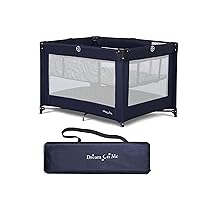 Zazzy Portable Playard with Bassinet in Navy, Packable and Easy Setup Baby Playard, Lightweight and Portable Playard for Baby with Mattress and Travel Bag