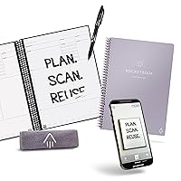 Rocketbook Smart Reusable Notebook, Fusion Plus Executive Size Spiral Notebook & Planner, Lilac, (6