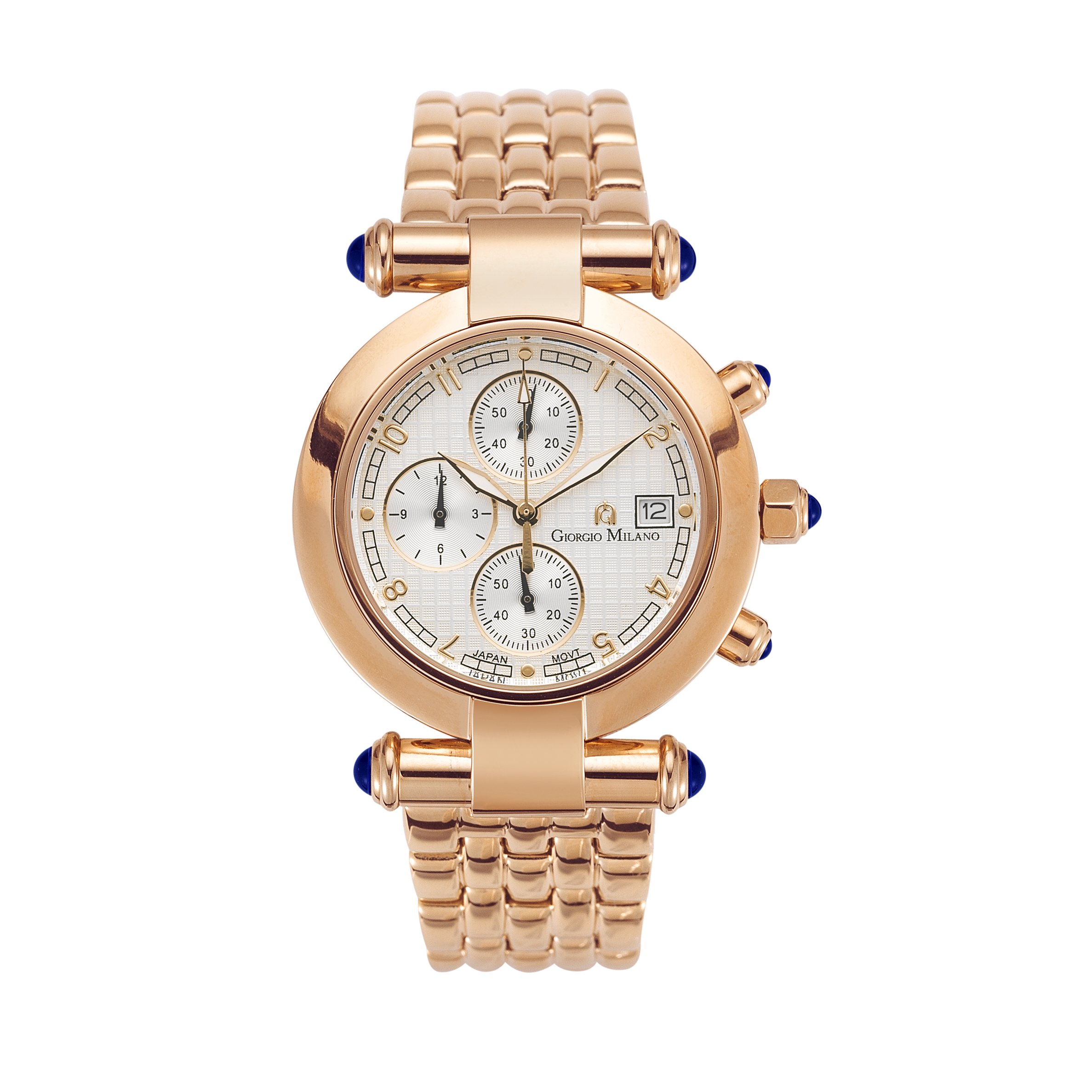 Giorgio Milano 'Lucia' Luxury Women's Wrist Watches - Chronograph Ladies Watch - with 37 MM Case - Japanese Quartz Movement - Stainless Steel Band - AM/PM - Shock and Water Resistant Watch