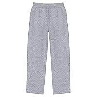 Hanes Boys' EcoSmart Open Leg Sweatpants, Midweight Fleece Pants with Pockets