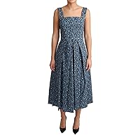 Dolce & Gabbana Blue Heart Cotton A-Line Stretch Dress