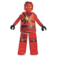 Disguise Kai Prestige Ninjago Lego Costume, Medium/7-8 , Red